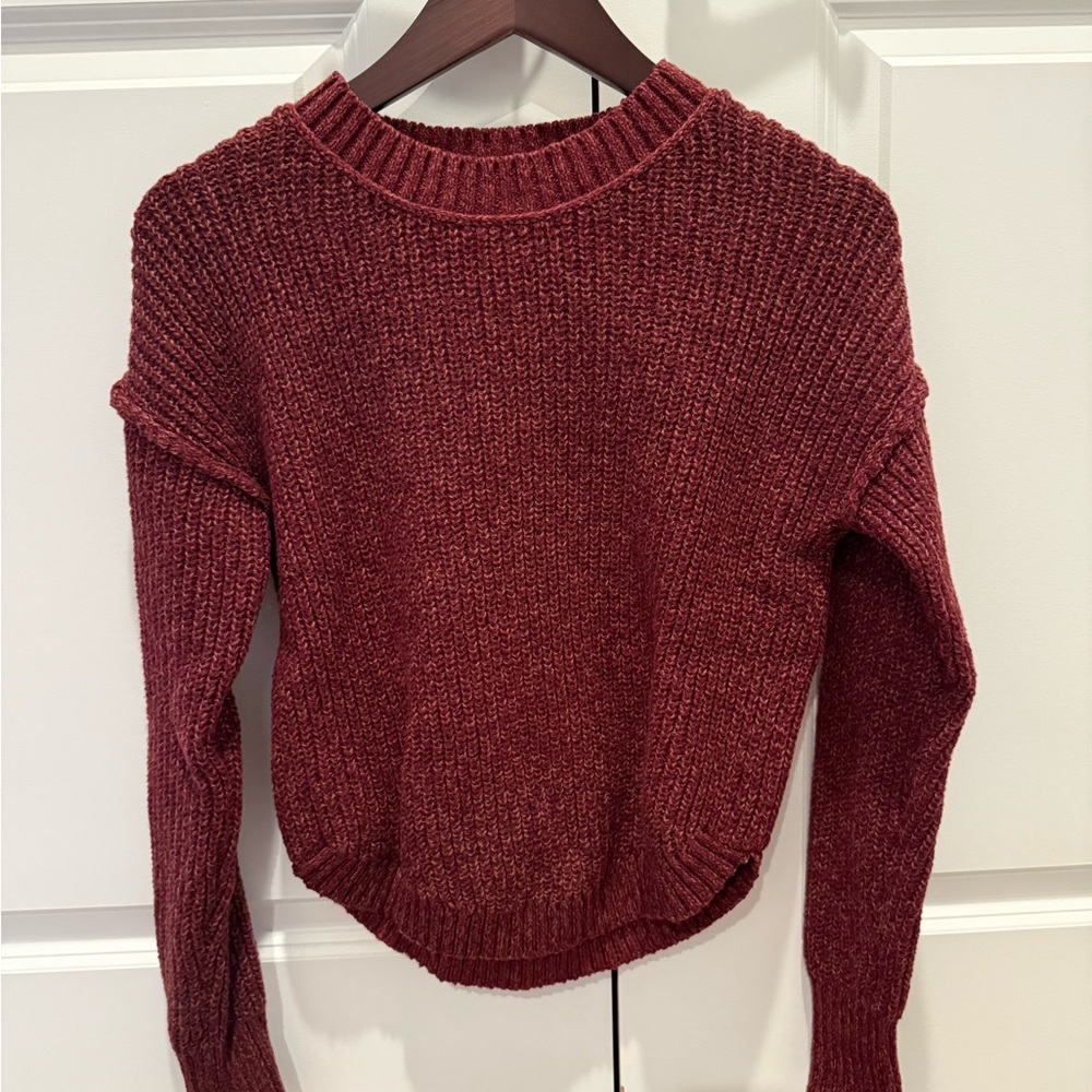 SO Women's Rich Maroon Crew Neck Sweater